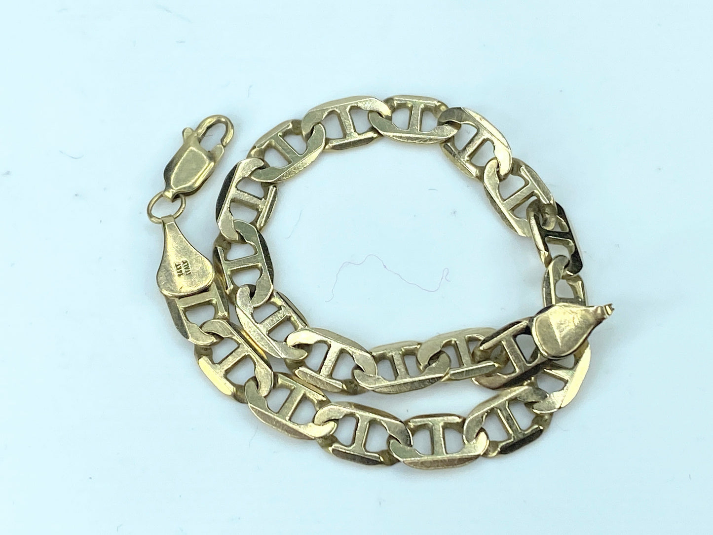 14kt Yellow Gold Anchor Mariner Link Bracelet Unisex 10g 7 3/4" JR9536