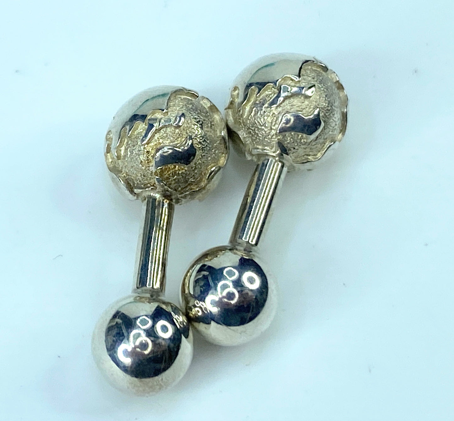 Tiffany & Co Sterling Silver Globe Earth Cufflinks 23.6 grams JR9544