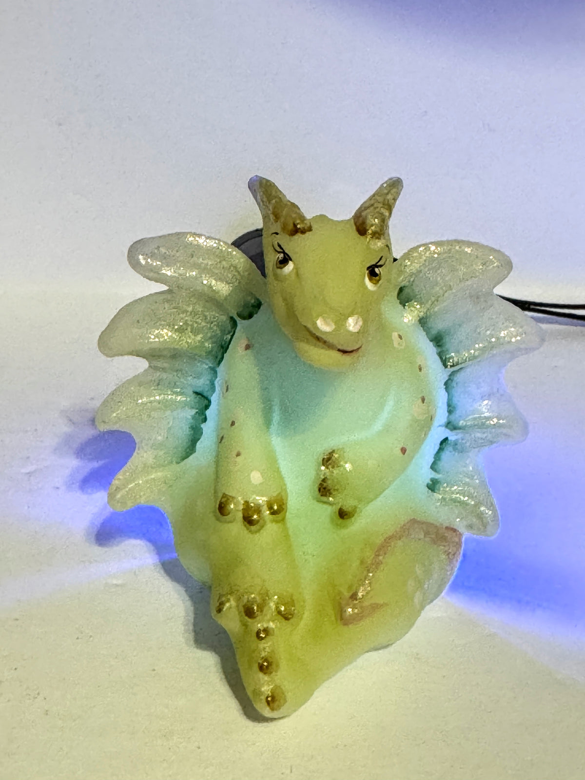 Vintage Fenton Lima Little Green Dragon Hand Painted V.L. Anderson A1216