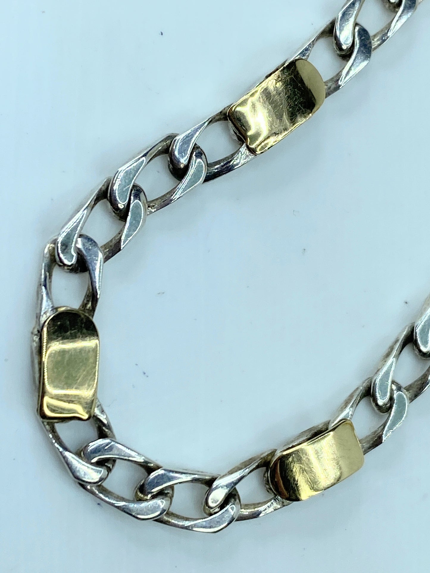 Tiffany & Co Sterling Silver & 18k yellow Gold Bracelet 11.1g 7.25" w/box JR201