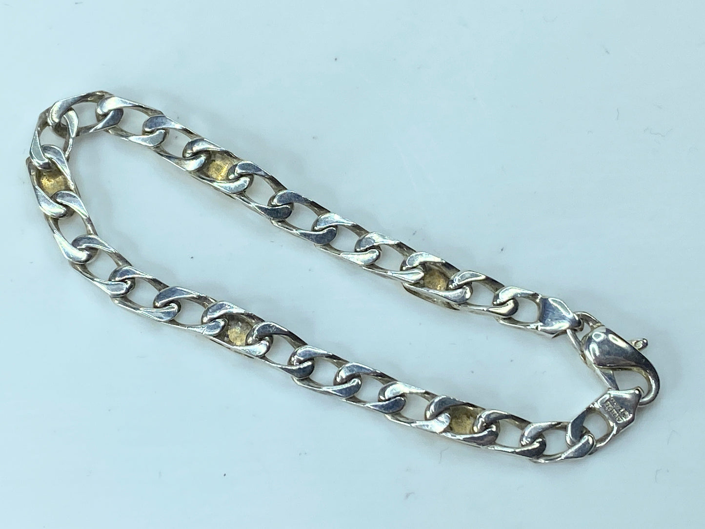 Tiffany & Co Sterling Silver & 18k yellow Gold Bracelet 11.1g 7.25" w/box JR201