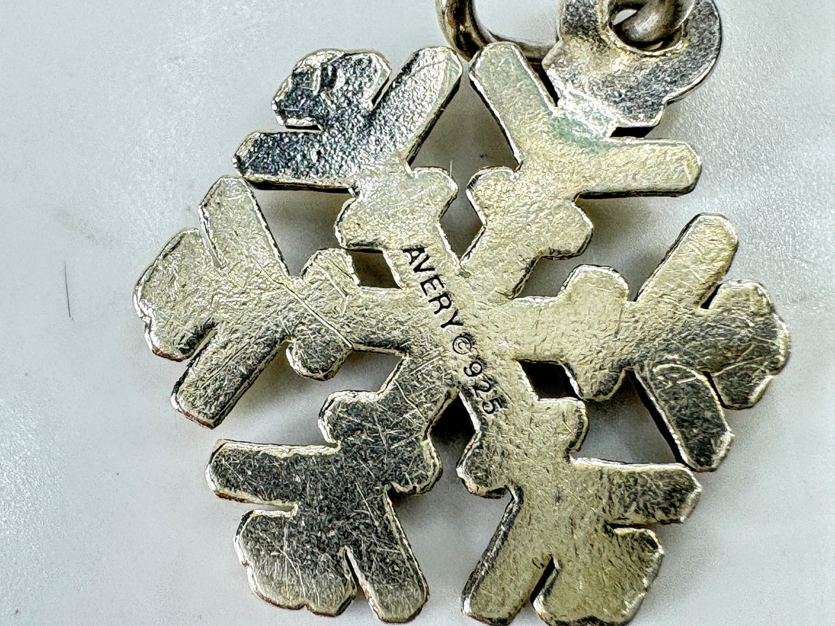 Vintage James Avery Artisan Sterling Silver Snow Crystal Snowflake Charm JR2078