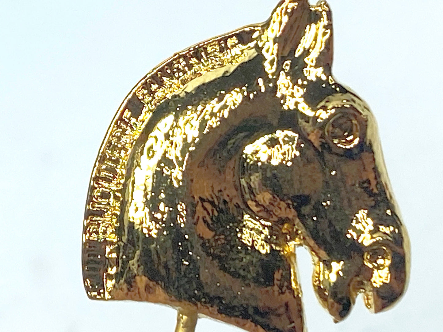 Vintage Hermès Horse Head Stick Pin Gold Tone Bijouterie 3.5" GS719