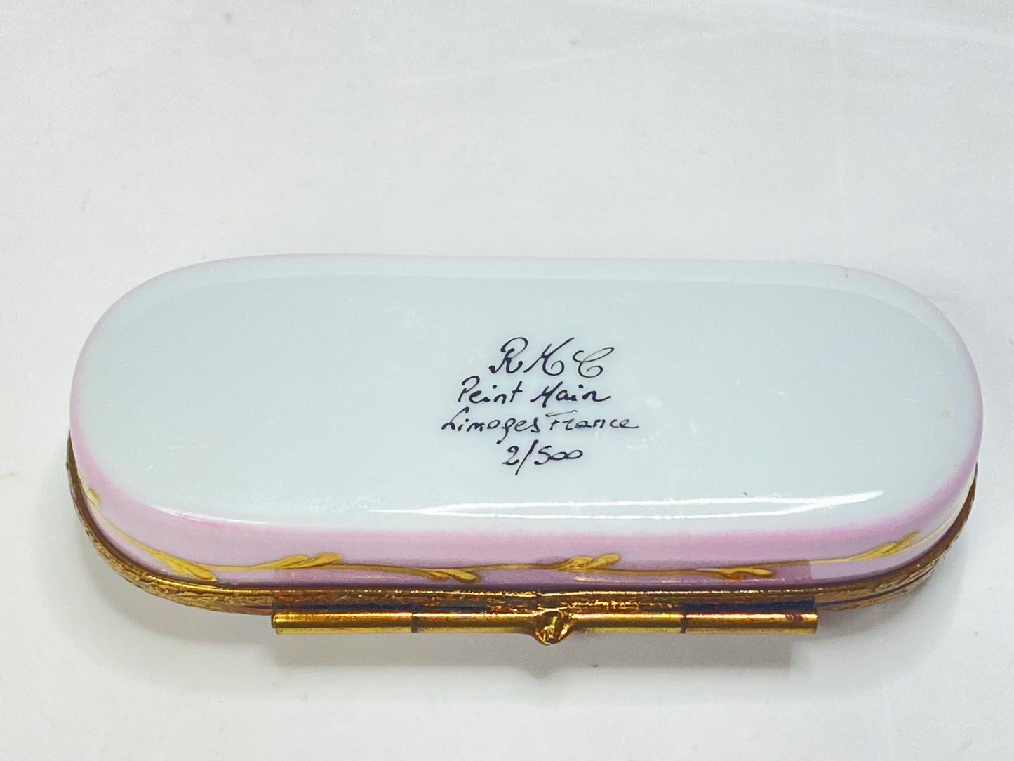 RMC Limoges Hand Painted Rose Floral Trinket Box Limited 2/500