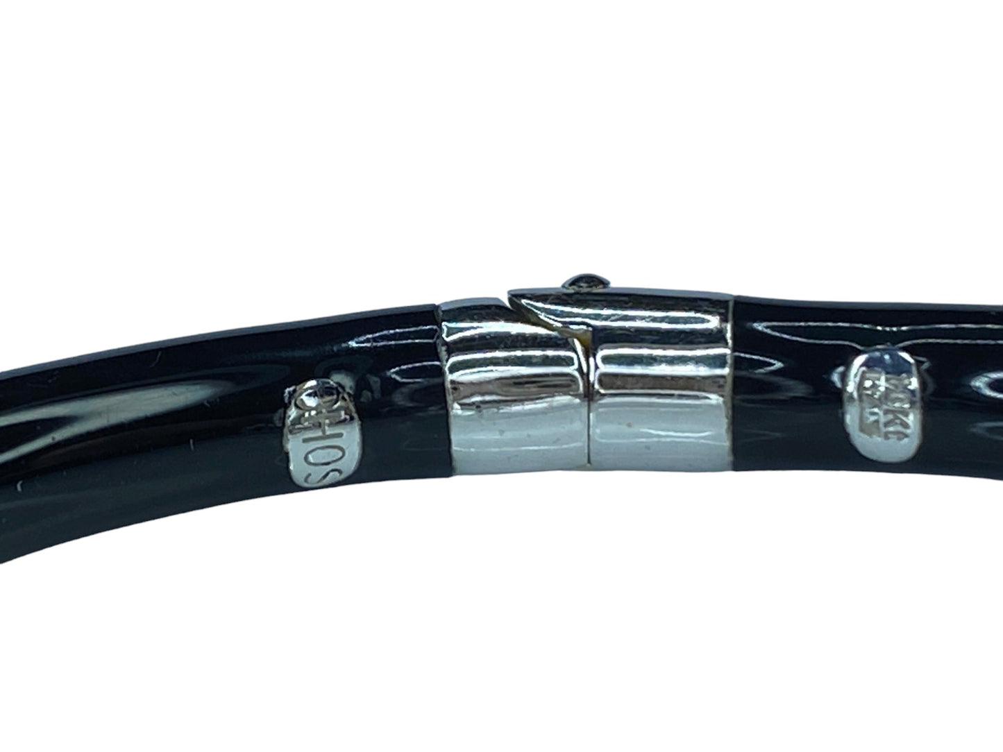 SOHO Diamond, Enamel, White Gold hinged bangle