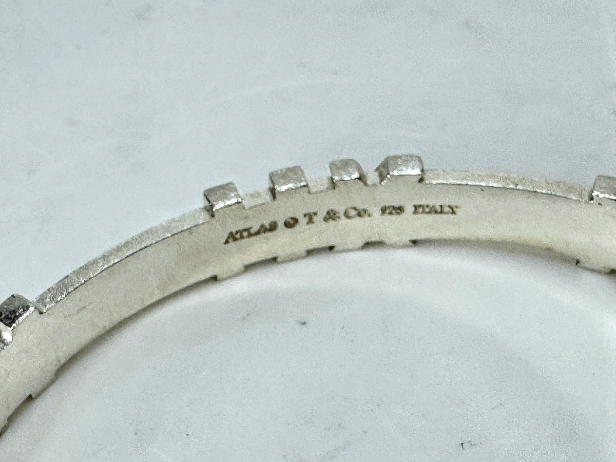 Vintage Tiffany & Co. Atlas Roman letter Sterling Silver Bangle Bracelet JR2088