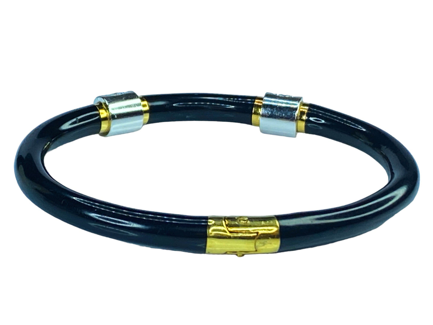 Soho Jewelry 18K White & yellow gold Enamel and Diamond Bangle