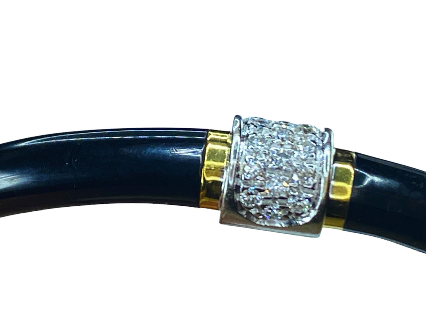 Soho Jewelry 18K White & yellow gold Enamel and Diamond Bangle