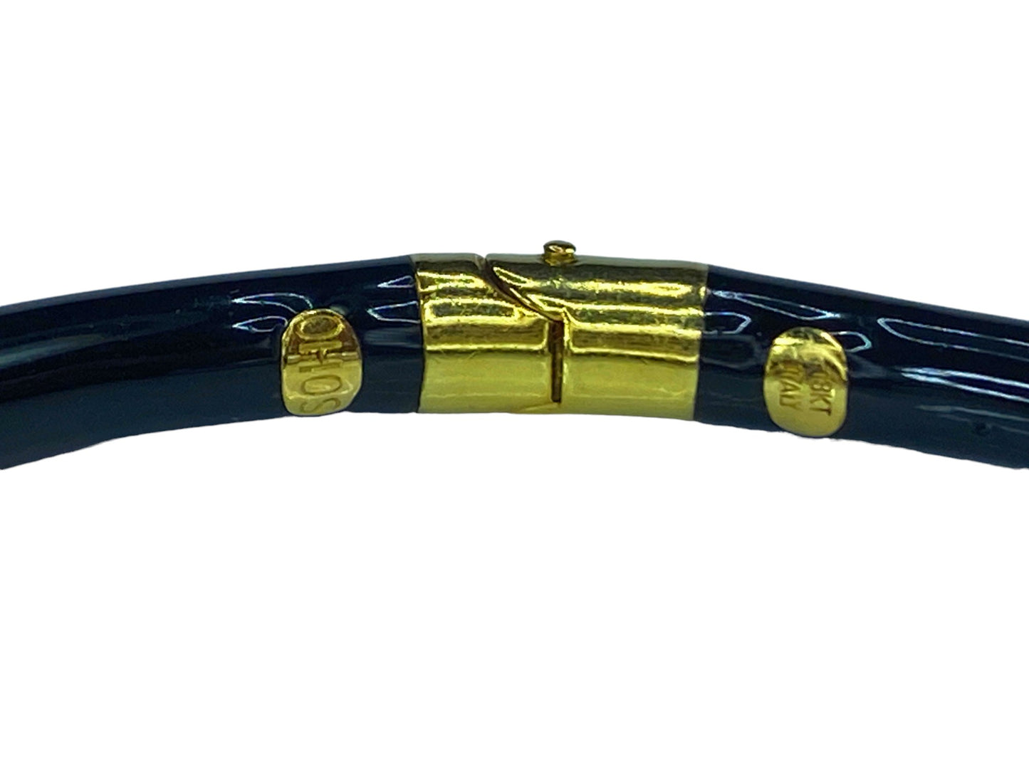Soho Jewelry 18K White & yellow gold Enamel and Diamond Bangle