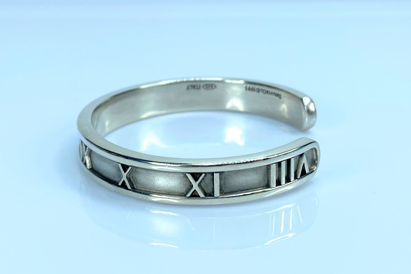 Sterling Silver Roman Numeral Cuff Bracelet JR715