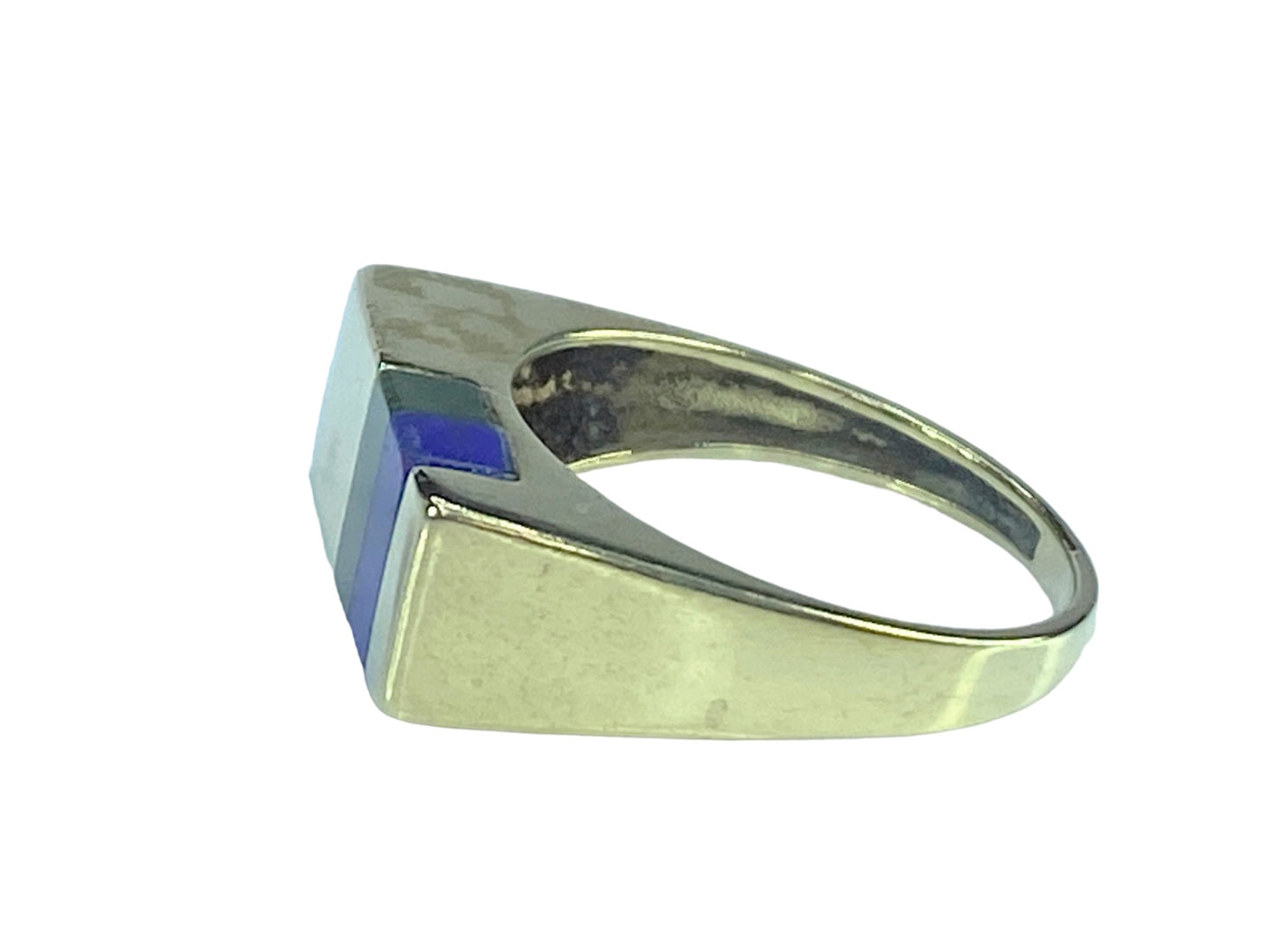 Modernist 18k 14K abstract design Diamond Lapis earring ring set