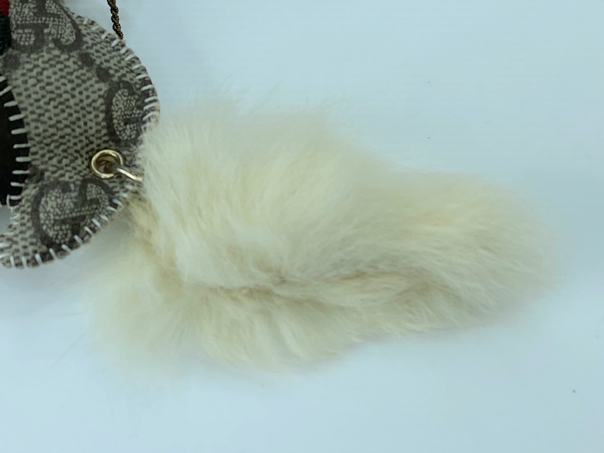 Gucci Guccioli Christina Cat bag Charm GG with furry tail 4.0" GS287