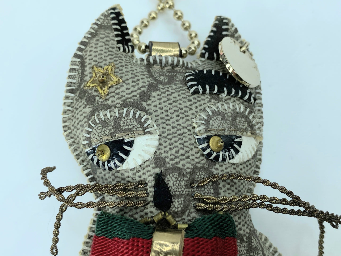 Gucci Guccioli Christina Cat bag Charm GG with furry tail 4.0" GS287