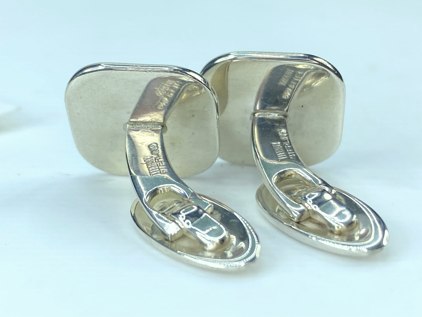 Tiffany & Co Sterling silver Plain Square Cushion top cufflink 14.2g JR9573