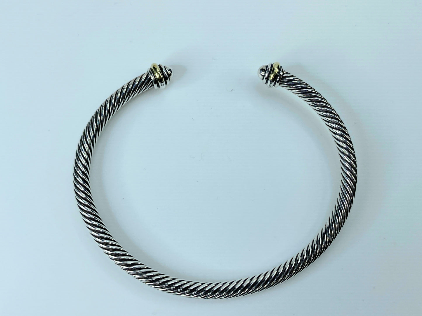 David Yurman 4.0mm Cable Classics Bracelet in Sterling Silver 18K domes s7 JR145