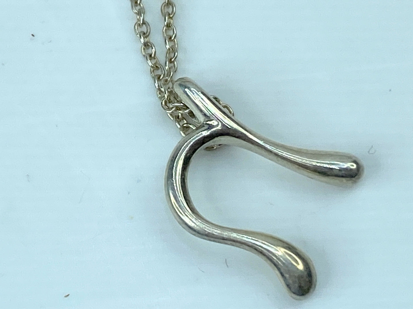 Tiffany & Co. Elsa Peretti Letter "n" sterling silver necklace 16" JR723