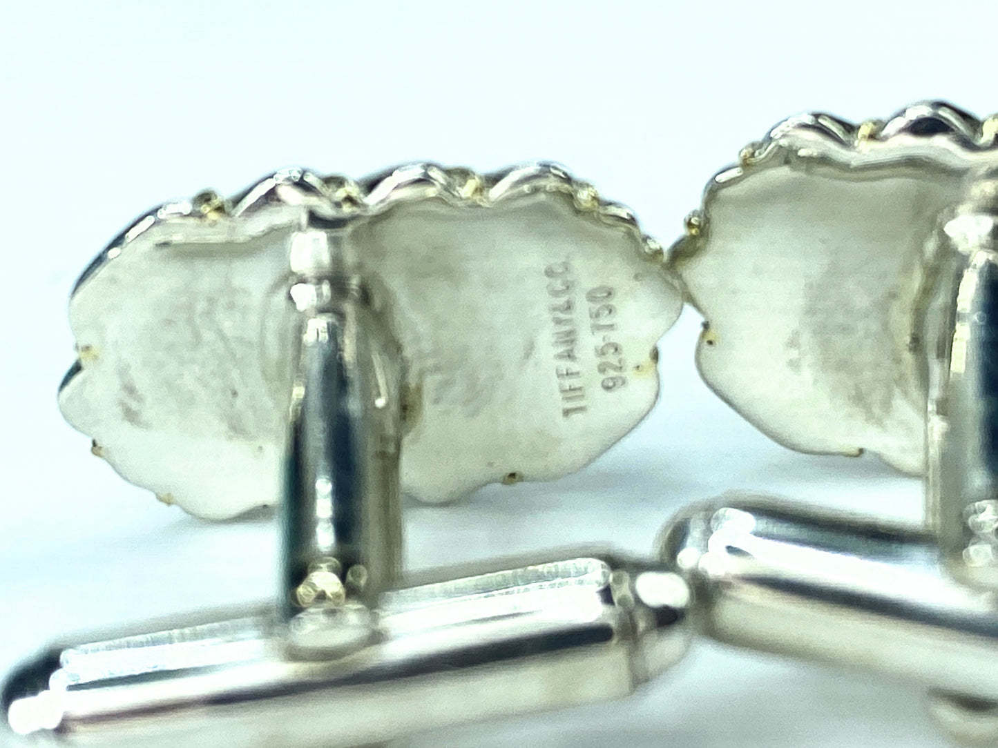 Tiffany & Co. Sterling Silver and 18K Gold "Shrimp Twist" CuffLink 14.3g JR9583