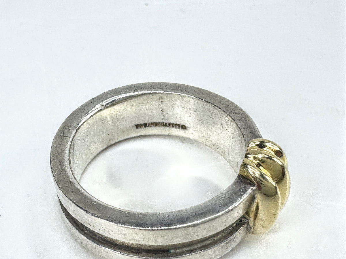 Tiffany & Co Rare Atlas 1995 Groove Love Band Ring Sterling 18K Gold 9.4g JR2013