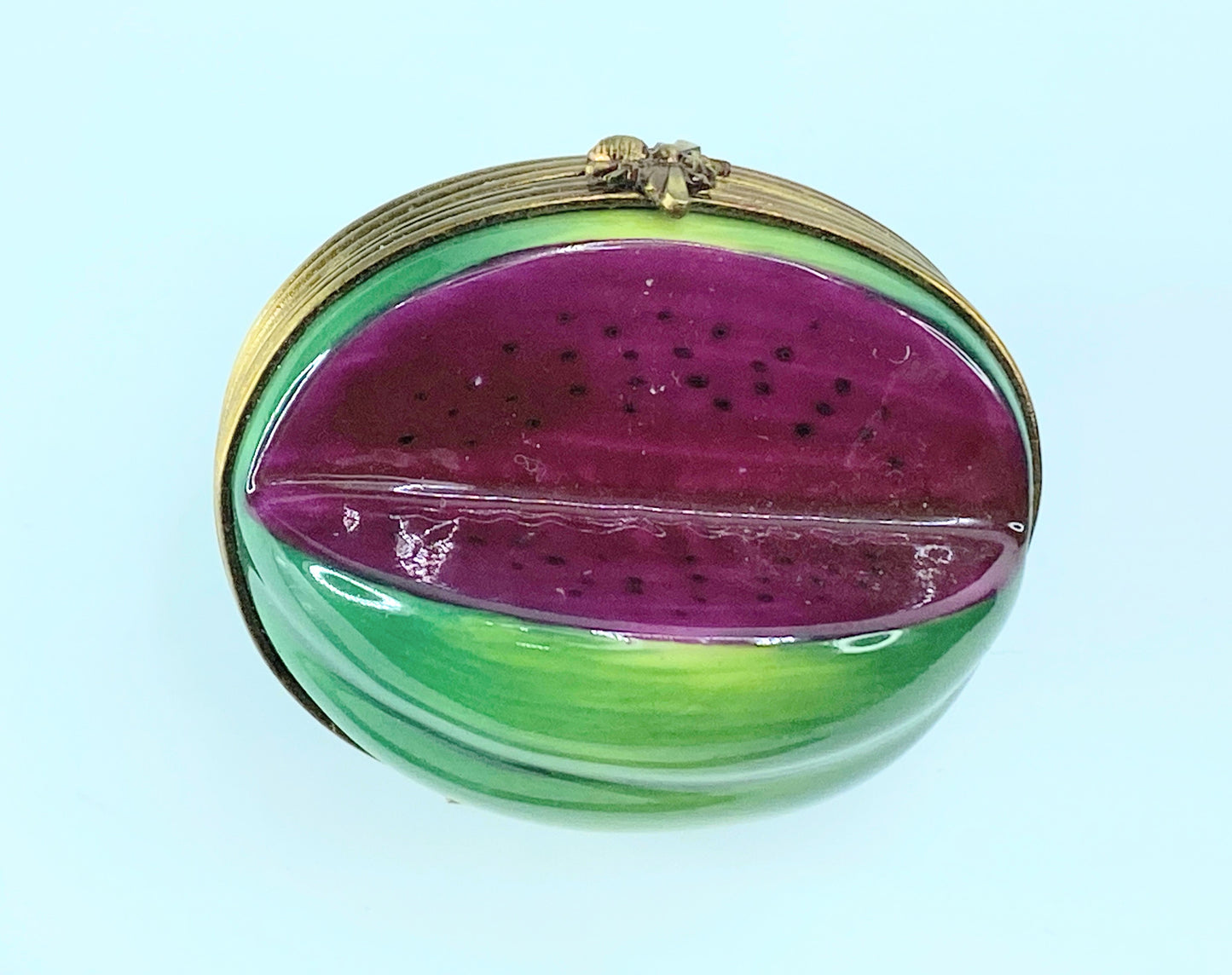 Limoges France Peint Main P.V. Watermelon Trinket Box A34