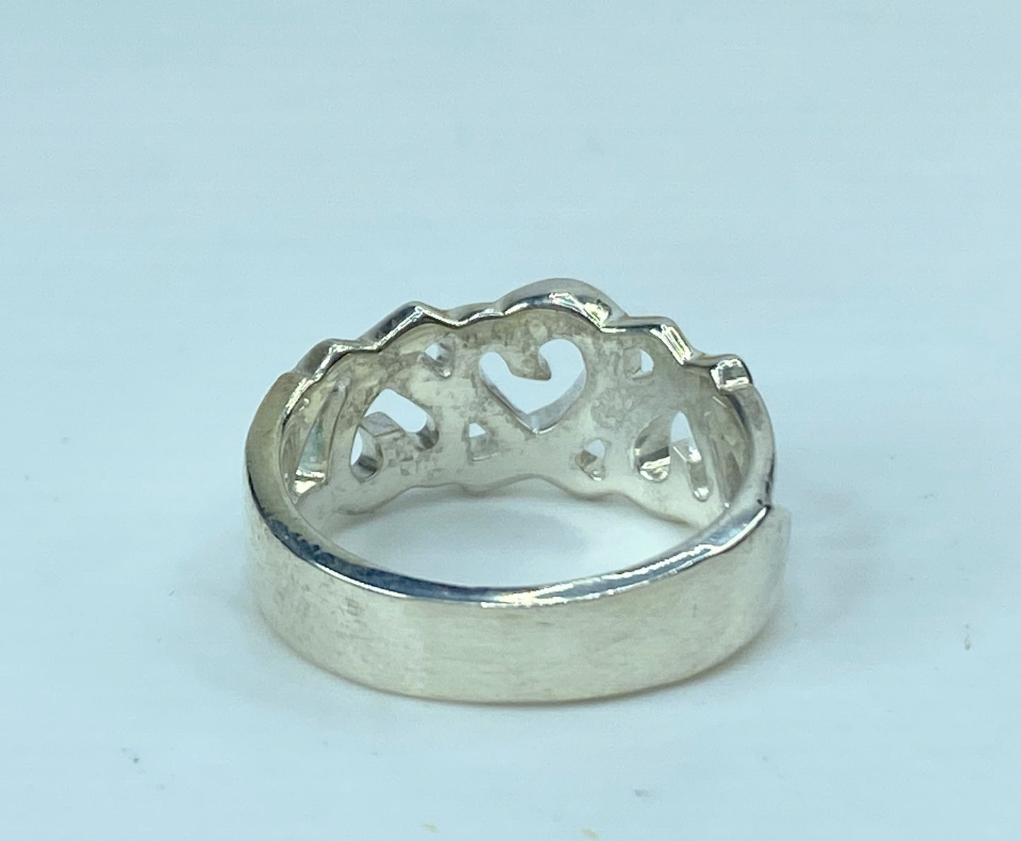 Tiffany & Co. sterling silver Paloma Picasso Loving hearts ring s7 5.4g JR732