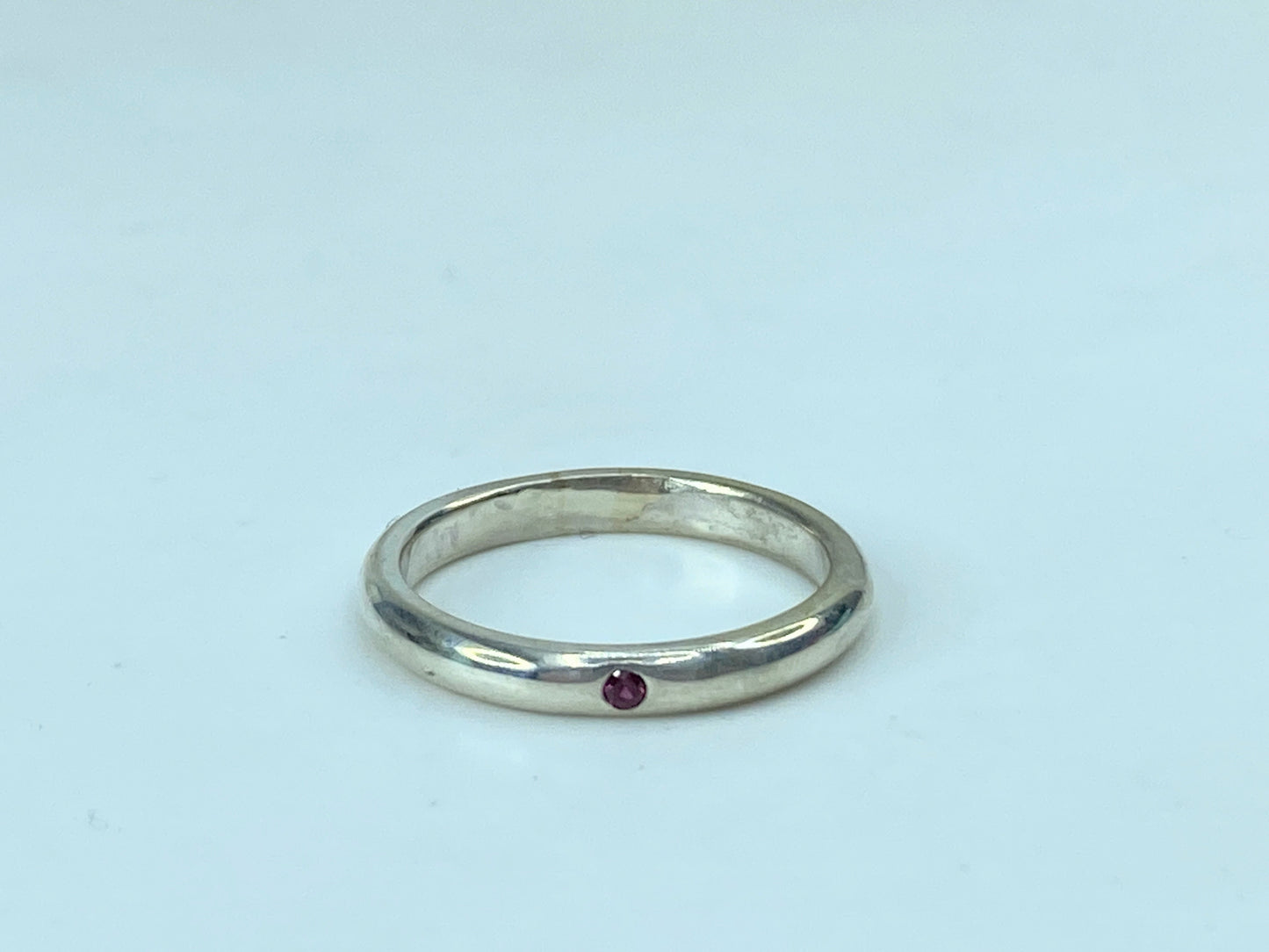 Tiffany & Co. Ruby Stacking Band Ring Peretti Silver 2.6g size 6.5 JR734