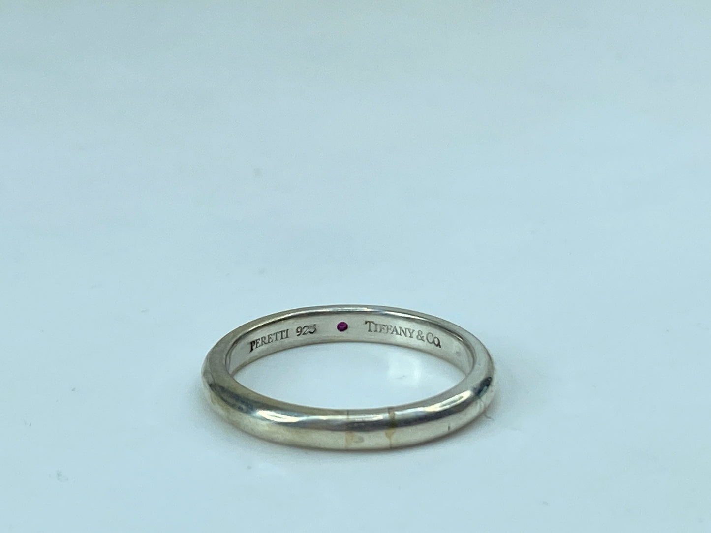 Tiffany & Co. Ruby Stacking Band Ring Peretti Silver 2.6g size 6.5 JR734