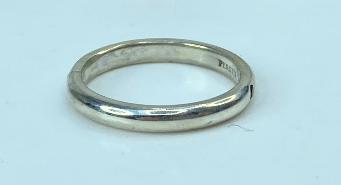 Tiffany & Co. Ruby Stacking Band Ring Peretti Silver 2.6g size 6.5 JR734