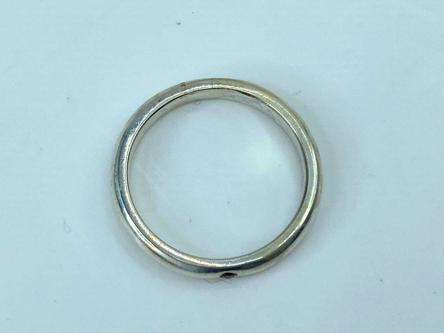 Tiffany & Co. Ruby Stacking Band Ring Peretti Silver 2.6g size 6.5 JR734