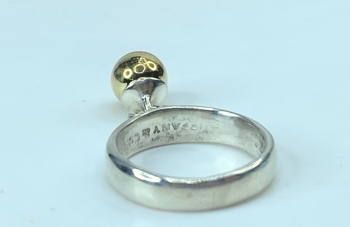 Tiffany & Co. Silver and 18K Gold Fascination dangle ball Ring 5.1g s7 JR735