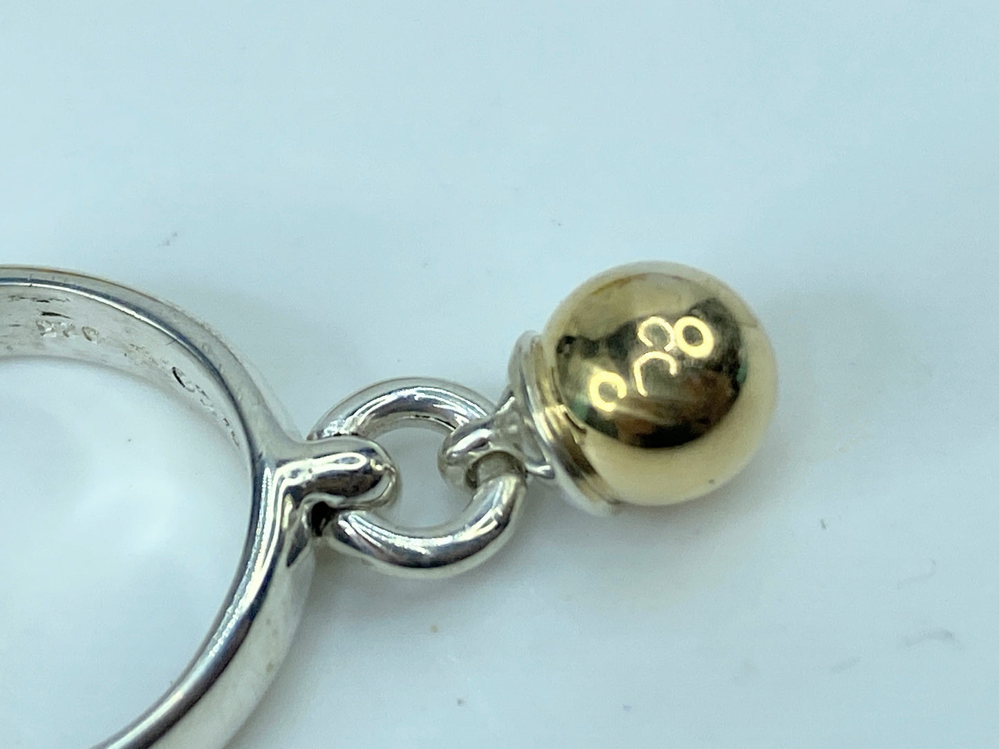 Tiffany & Co. Silver and 18K Gold Fascination dangle ball Ring 5.1g s7 JR735