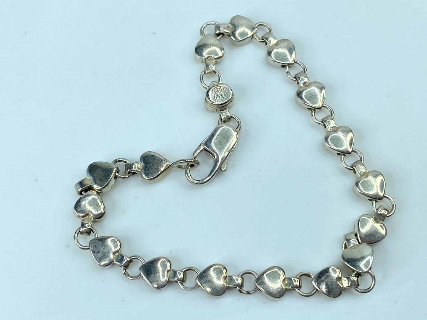 Tiffany & Co. Puffy Heart Link sterling silver 925 Bracelet 7" 11.7g JR743