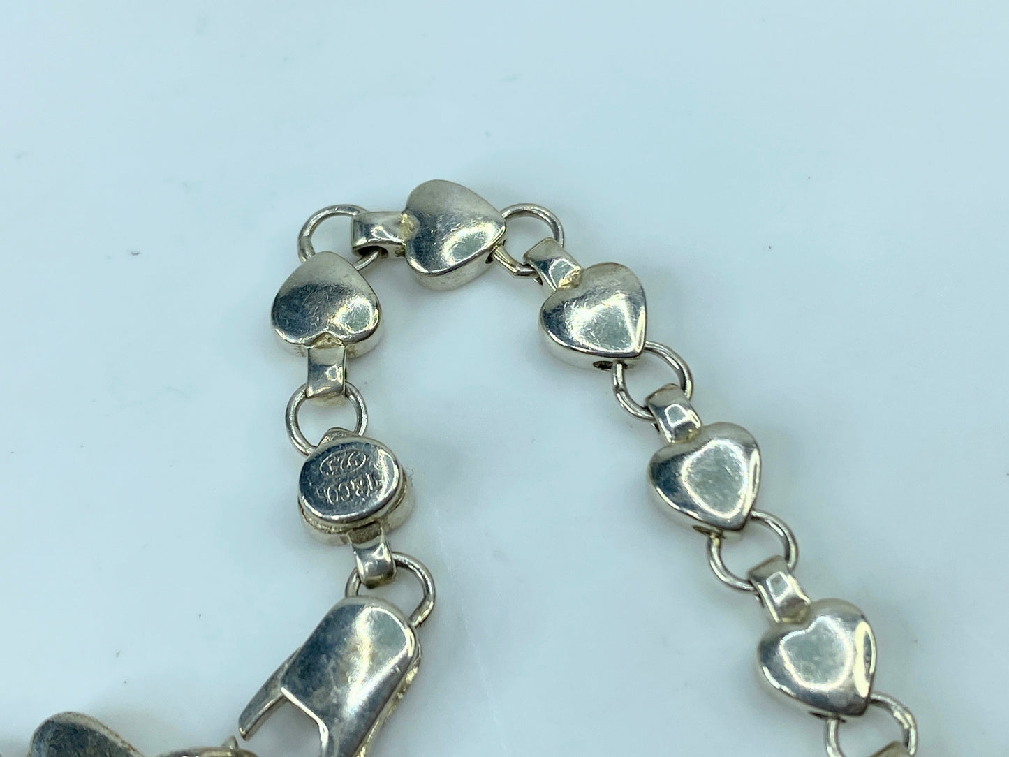 Tiffany & Co. Puffy Heart Link sterling silver 925 Bracelet 7" 11.7g JR743