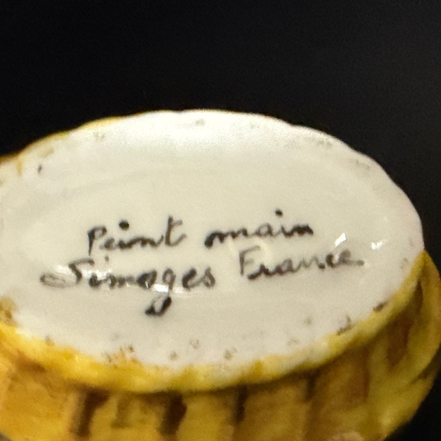 Authentic Limoges Hand Painted Porcelain Bread Basket Trinket Box- A777