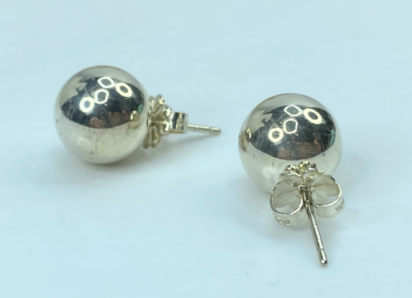 Tiffany & Co Hard Wear Sterling Silver 10.25mm Ball Stud Earrings 4.6g JR753