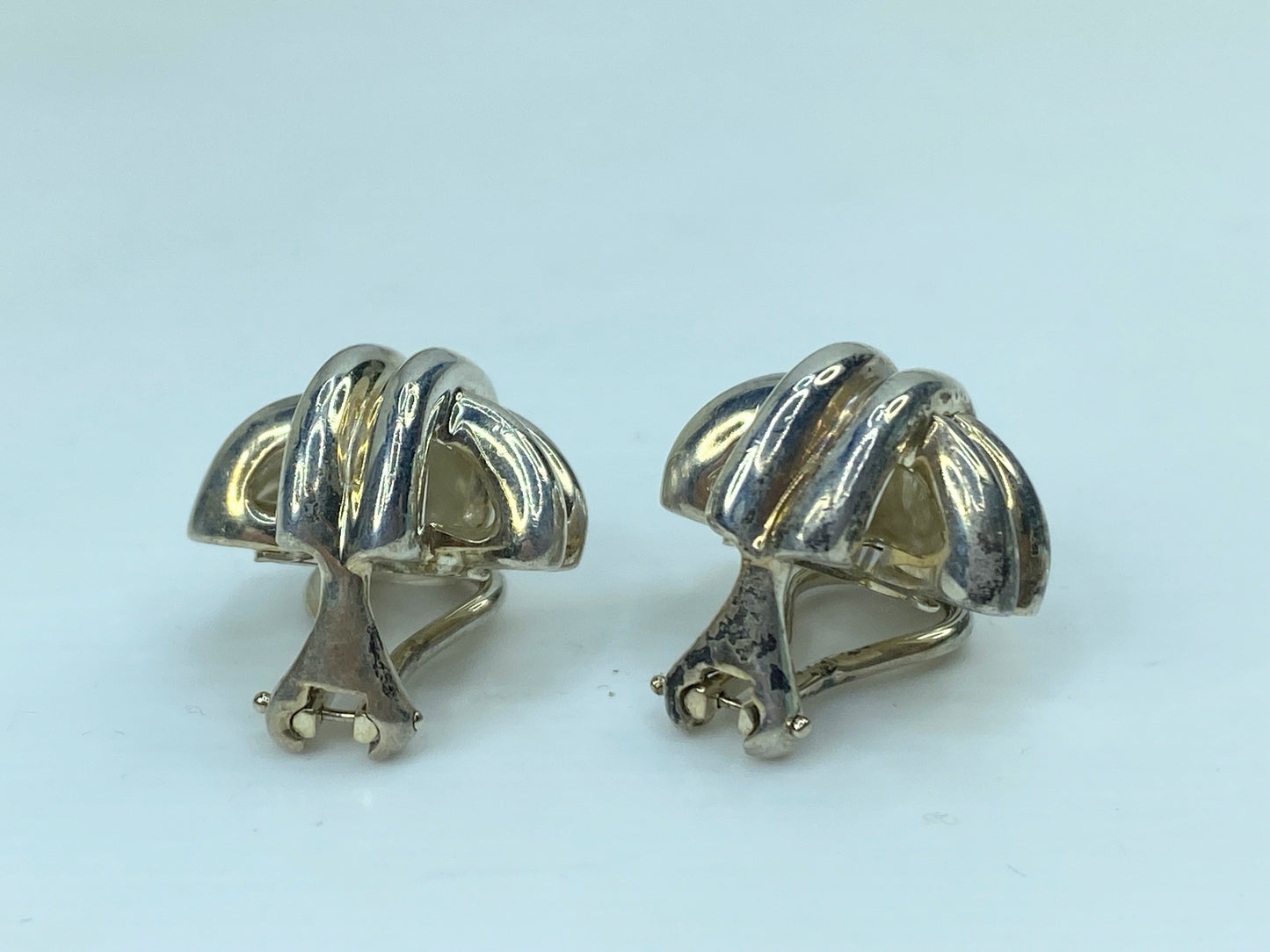 1990 Tiffany & Co. Cross Earring Omega Back 925 Sterling Silver heavy JR755