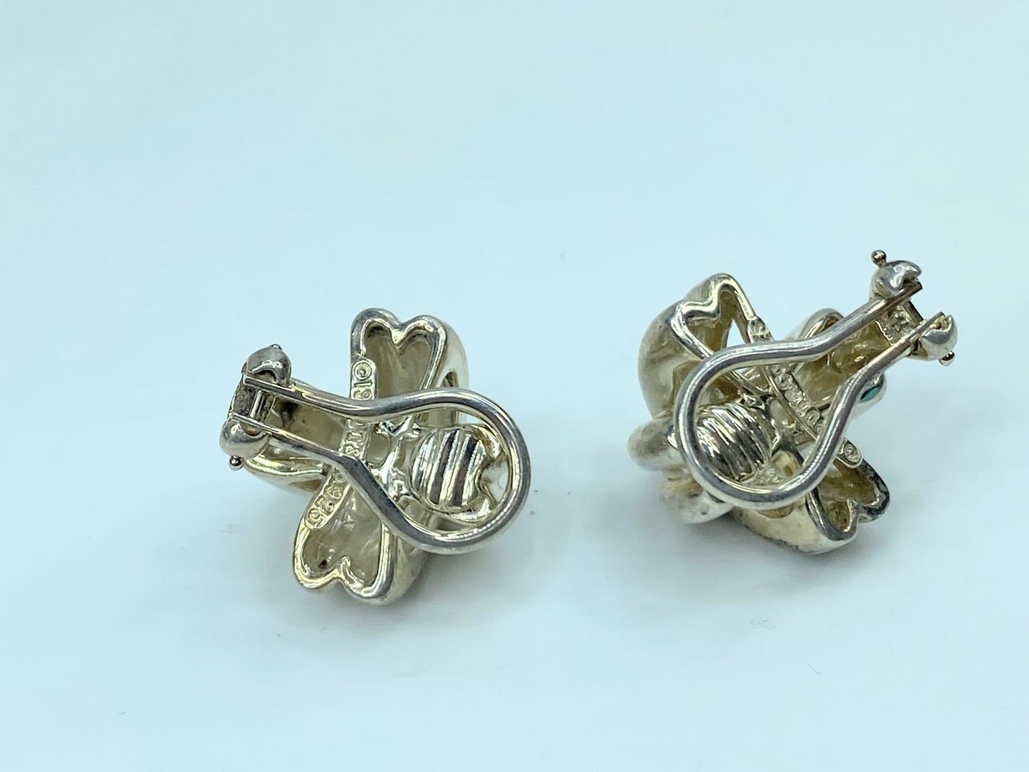 1990 Tiffany & Co. Cross Earring Omega Back 925 Sterling Silver heavy JR755