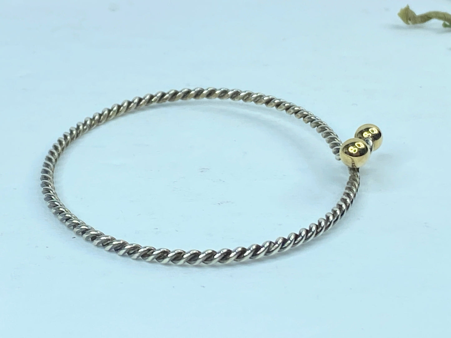 Tiffany & Co Sterling Silver and 18K Yellow Gold Spiral Cable Bracelet JR711
