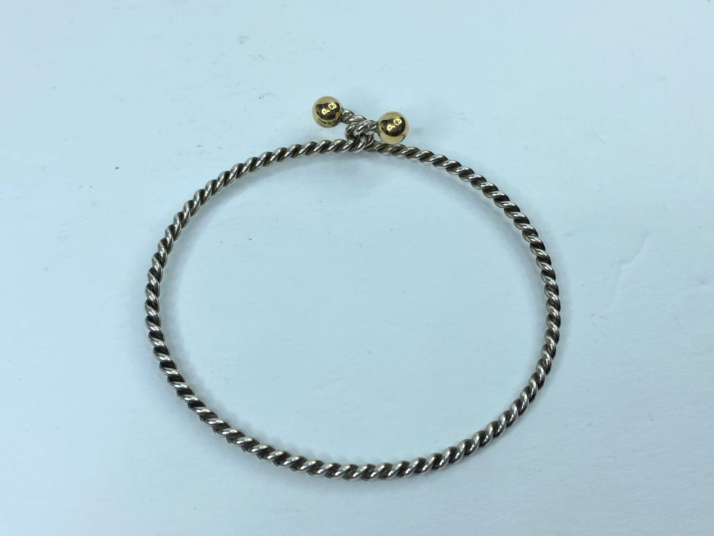 Tiffany & Co Sterling Silver and 18K Yellow Gold Spiral Cable Bracelet JR711