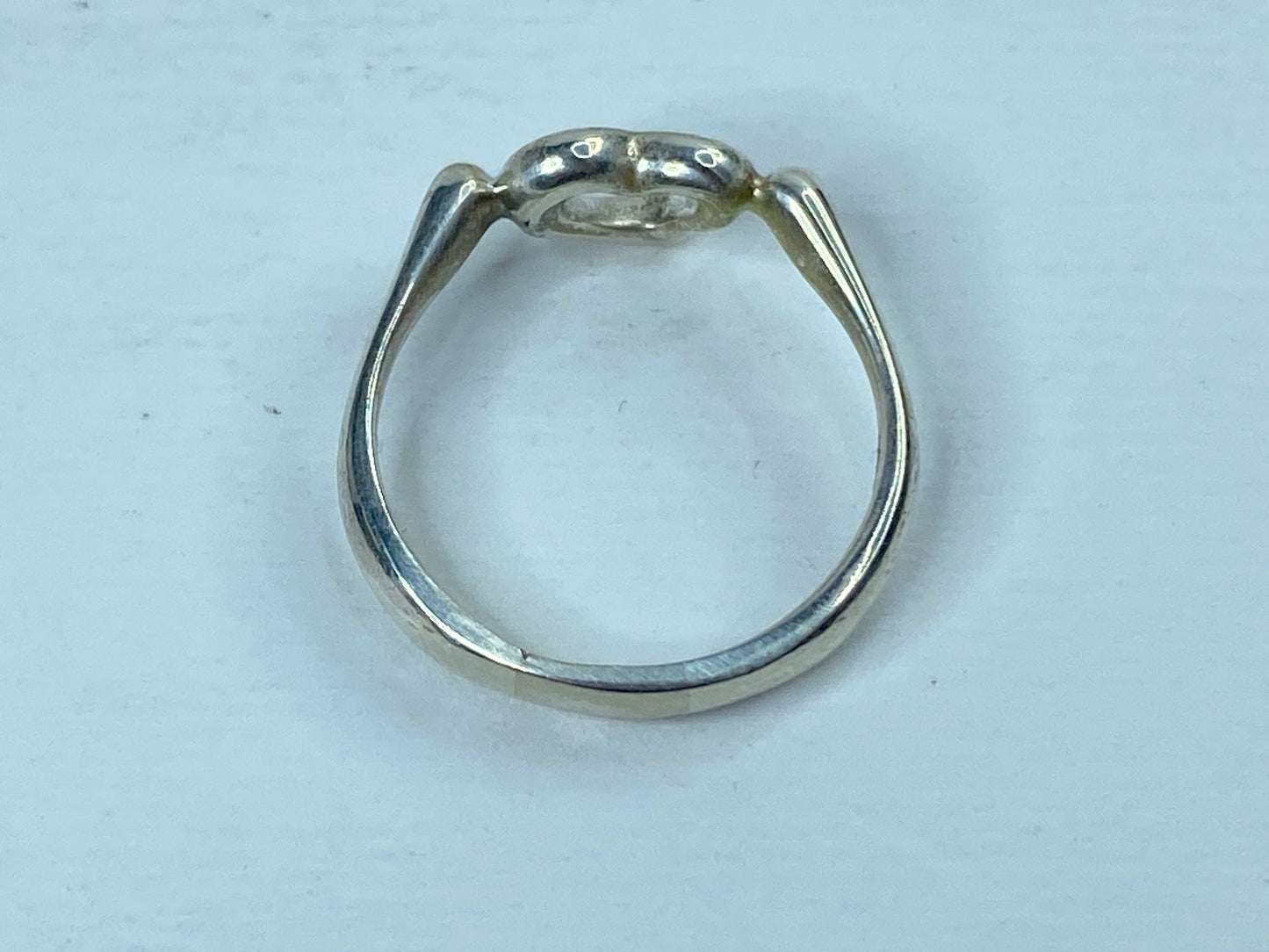 Tiffany & Co. Sterling Silver Elsa Peretti Open Heart Ring s7 2.8g JR712