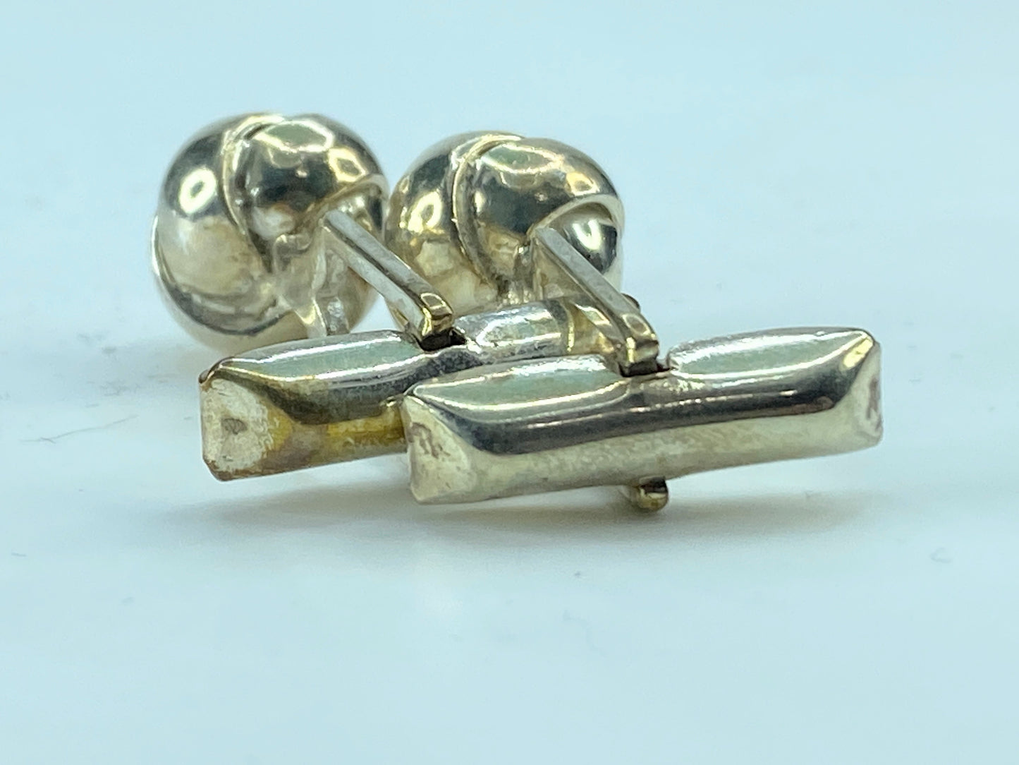 Sterling Silver Twist Knot cufflinks 10.8mm 12g in black velvet box JR266