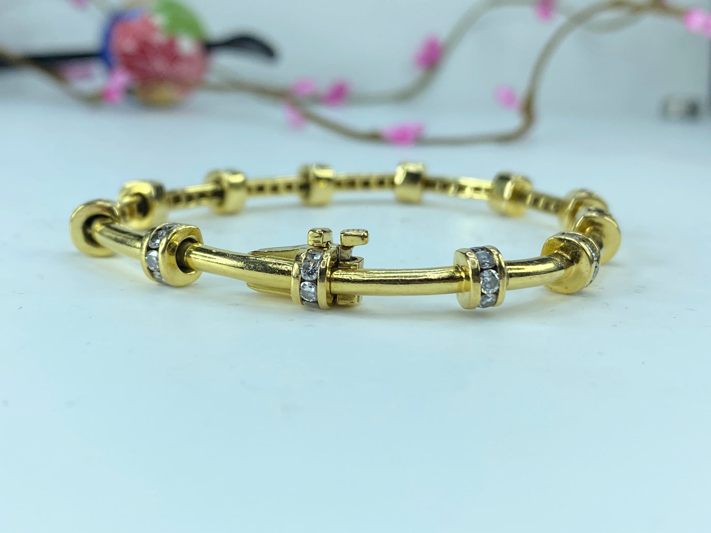 Charles Krypell Statement Round 3.0ct Diamond Tube Bracelet 25.7g JR268