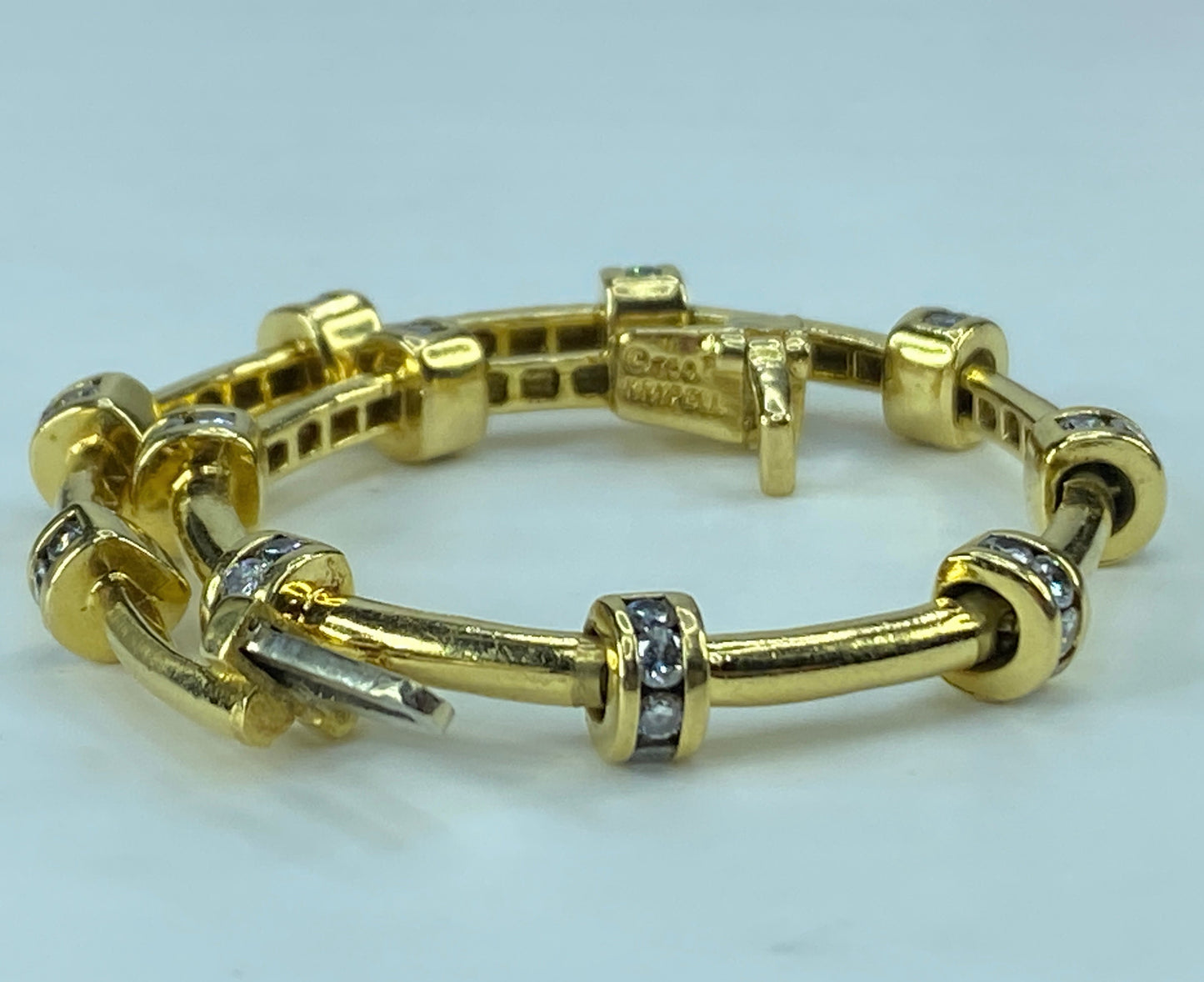 Charles Krypell Statement Round 3.0ct Diamond Tube Bracelet 25.7g JR268