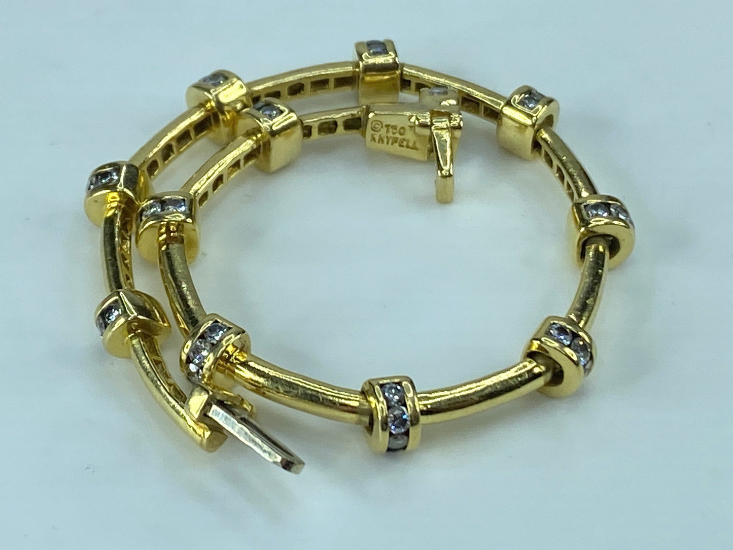 Charles Krypell Statement Round 3.0ct Diamond Tube Bracelet 25.7g JR268