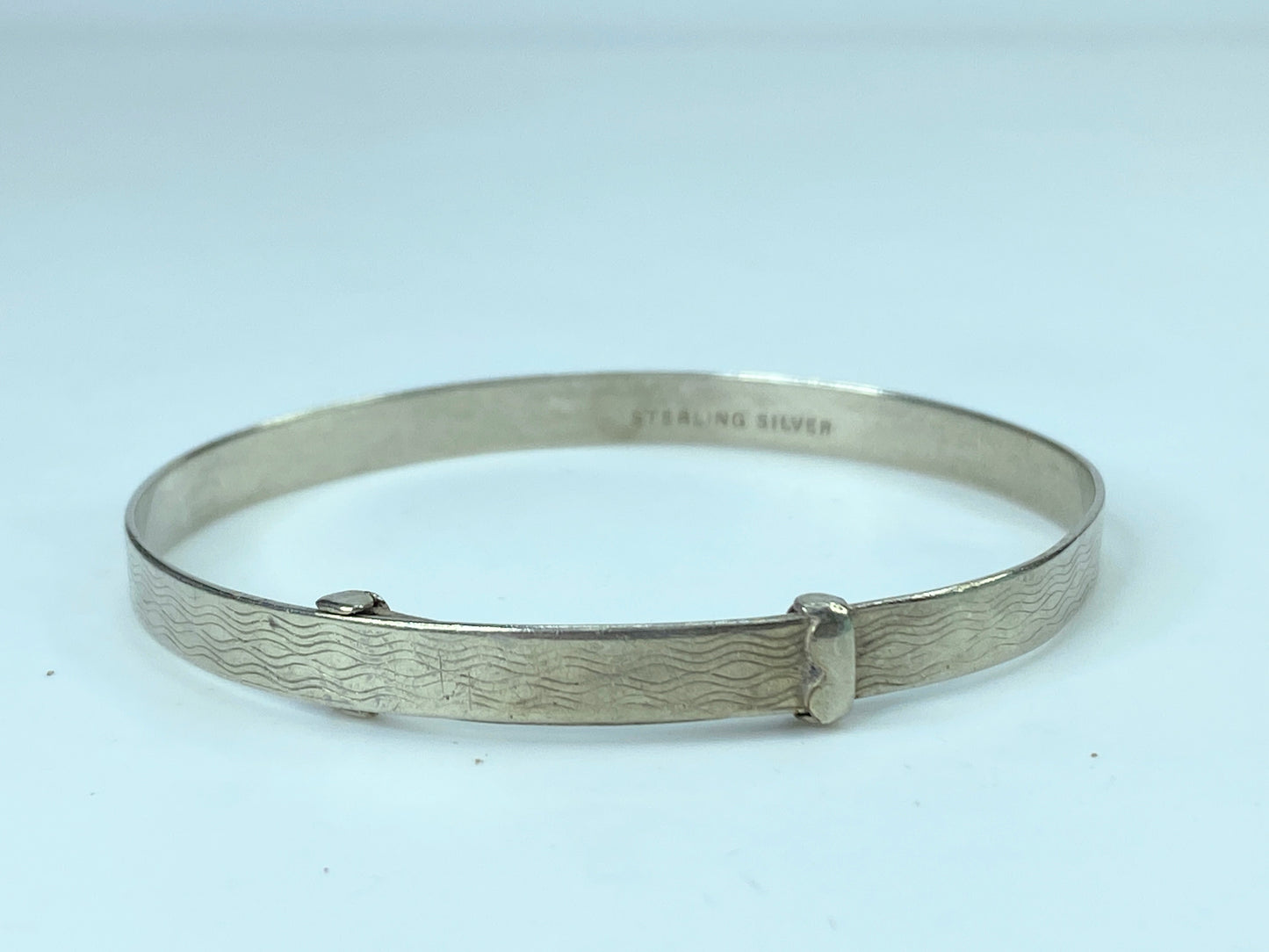 Sterling Silver 925 Hallmark English Christening Bracelet c1930 6.2g 5.5" JR803