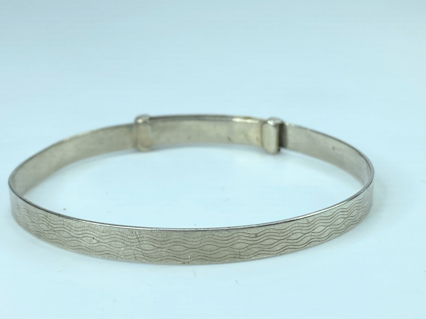 Sterling Silver 925 Hallmark English Christening Bracelet c1930 6.2g 5.5" JR803