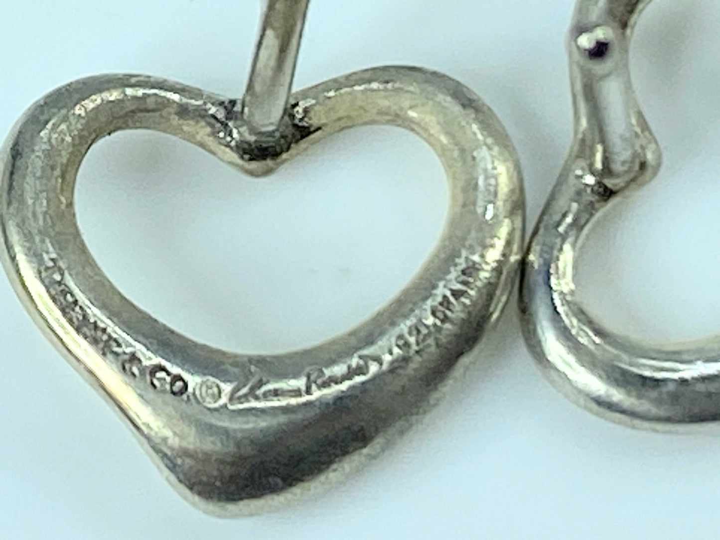 Tiffany & Co. Elsa Peretti Open Heart Earrings 925 Sterling Silver 10mm JR808