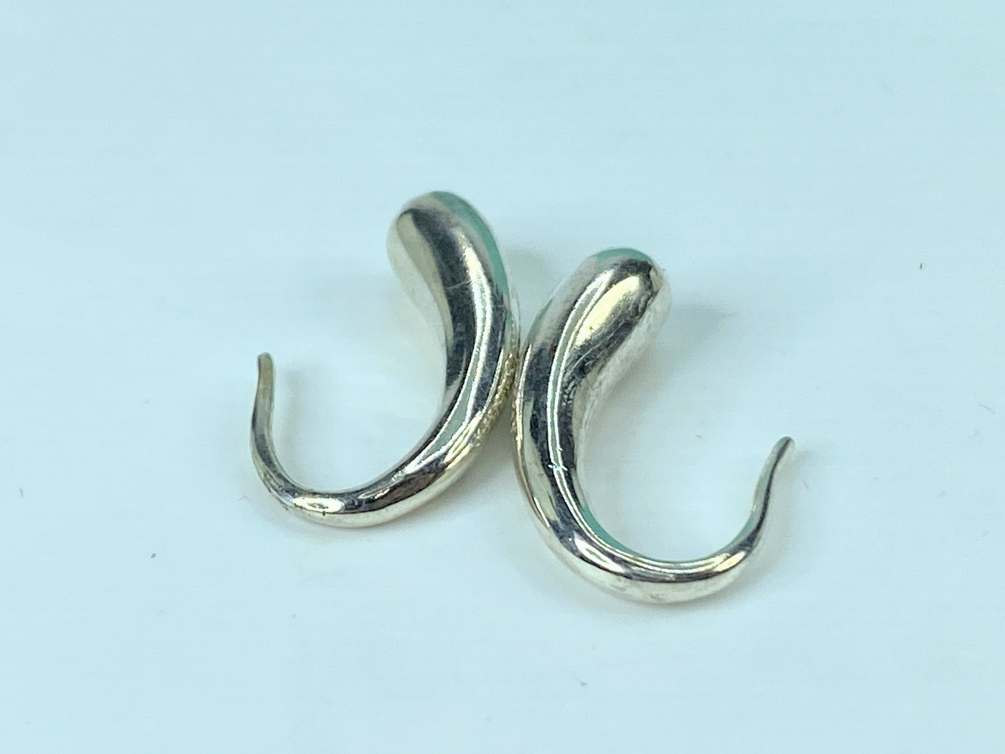 Tiffany & Co. Sterling Silver Elsa Peretti TearDrop Earrings 1.0" 7.4g JR810