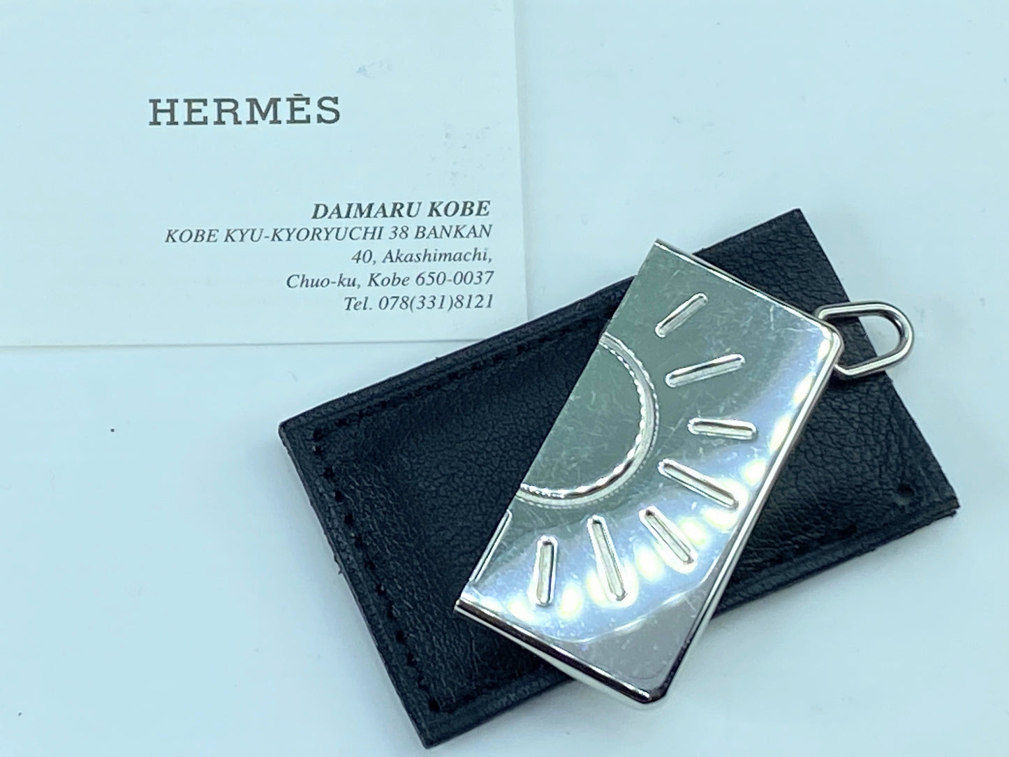 Hermès Half Sun Pendant silver tone in pouch 18.3g GS335