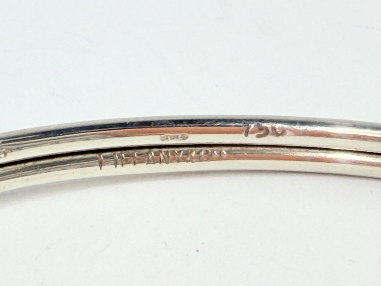 Rare Tiffany & Co Sterling Silver & 18k Double Hook & Eye Bangle Bracelet JR1308