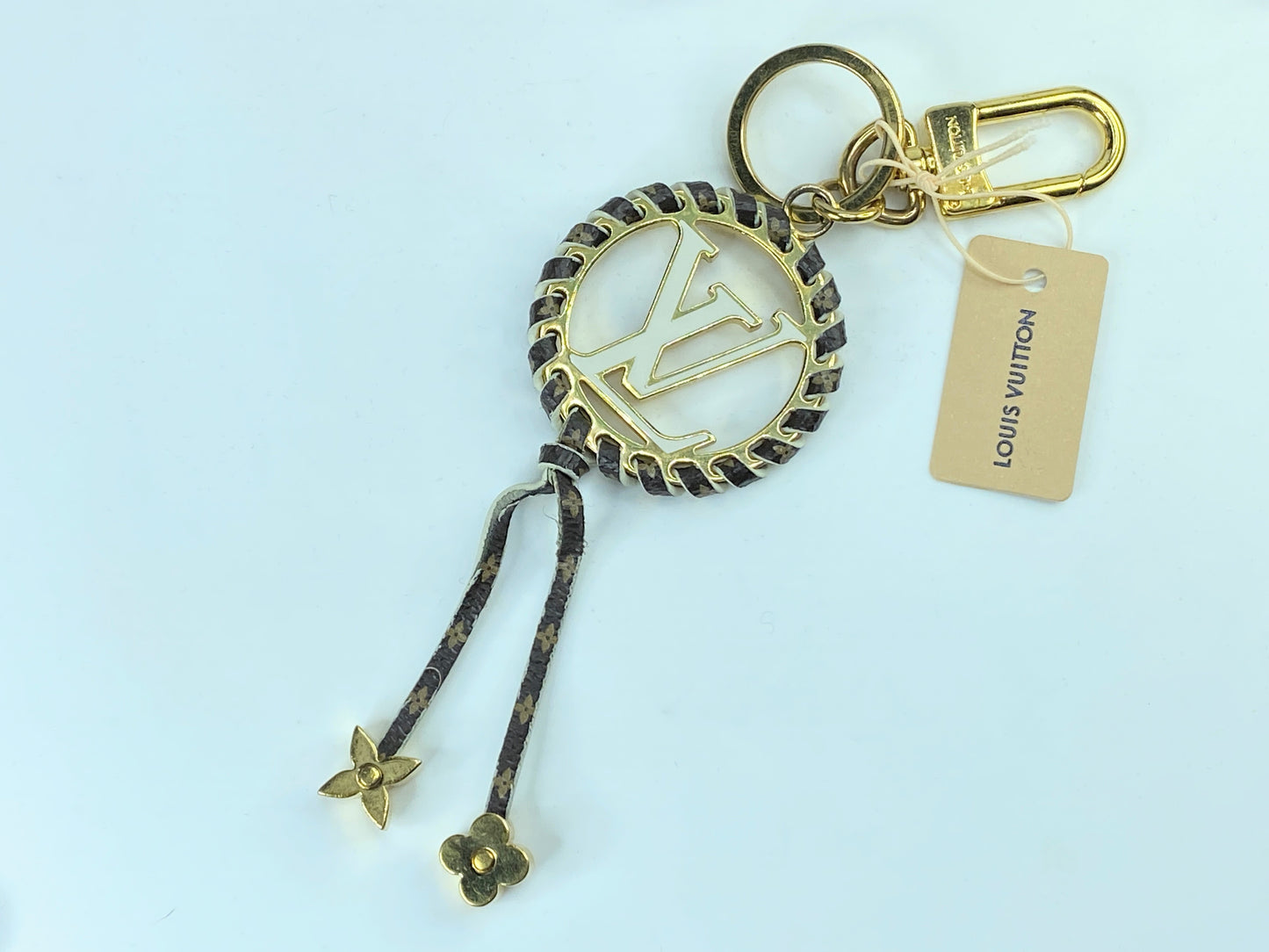 LOUIS VUITTON Key Ring Keychain Bag Charm M68476/D10210 Gold Authentic GS347
